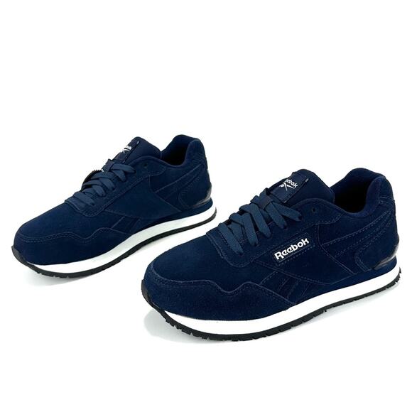 Reebok Classic Sneaker Women Size 8 Navy Suede Memory Tech Harman Max Trax New - Picture 13 of 15